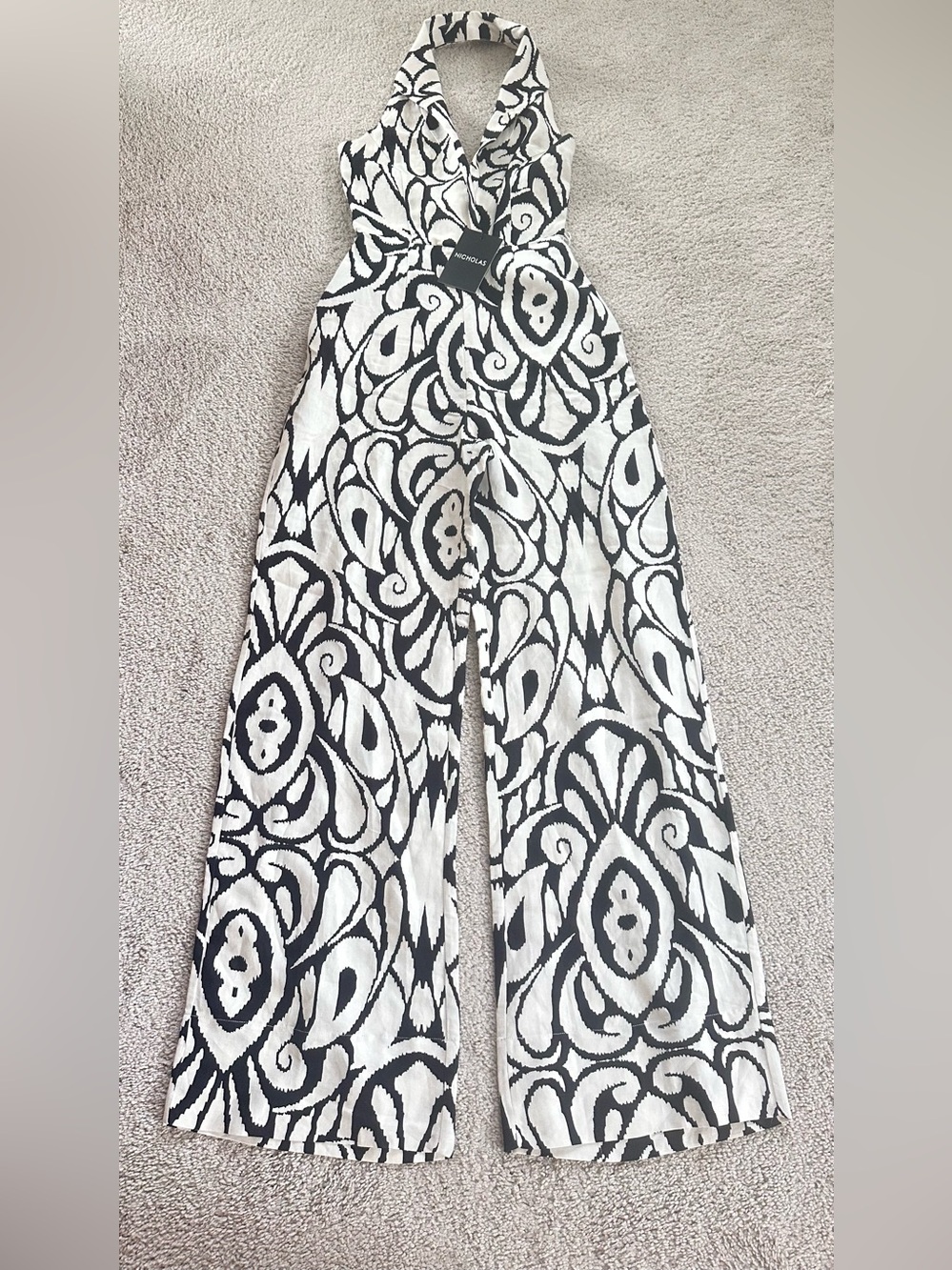 Nicholas  Stephania Inez-print jumpsuit Sz 0 . L 62 In W 11.5 In Chest 15 In